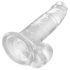 King Cock Clear 7 - dildo cu ventuză și testicule (18 cm)