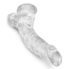 King Cock Clear 7,5 - dildo cu ventuză și testicule (19cm)