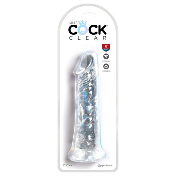 King Cock Clear 8 - dildo realist mare cu ventuză 20cm