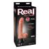 Real Feel Deluxe No.1 - vibrator realist cu testicule - silicon bej