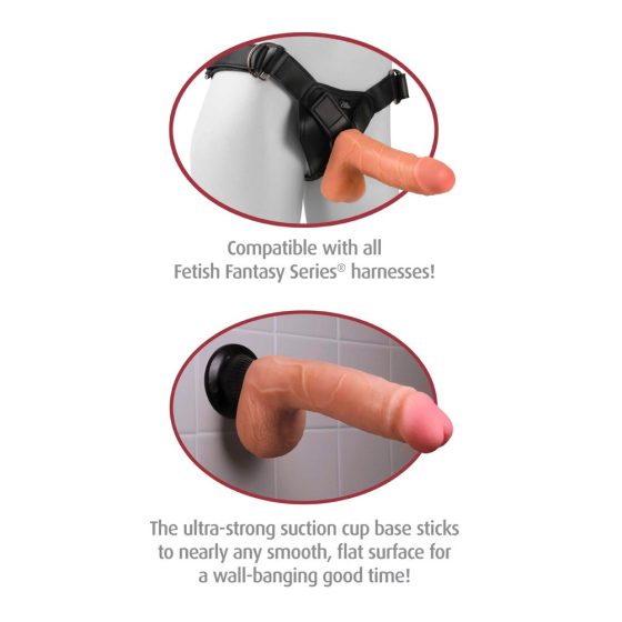 Real Feel Deluxe Nr.1 - Vibrator realist cu testicule (Natural)
