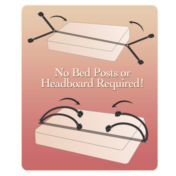 Fetish Fantasy - set de legături pentru pat - negru