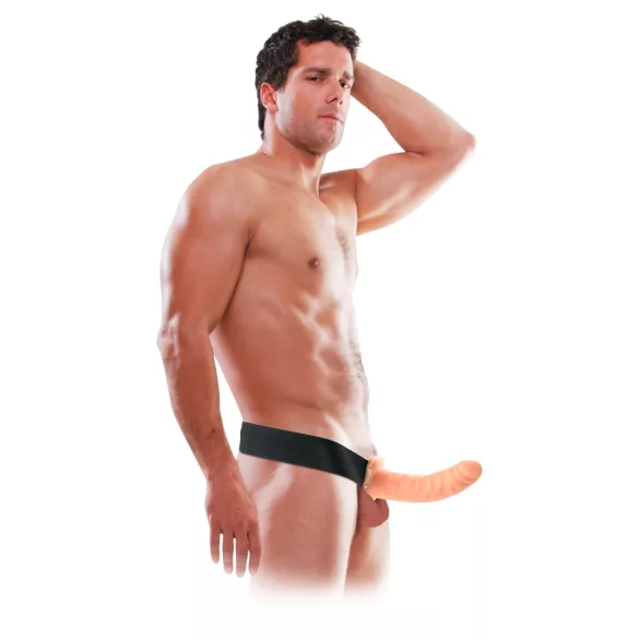 Fetish Fantasy - dildo strap-on gol cu ham - culoare naturală