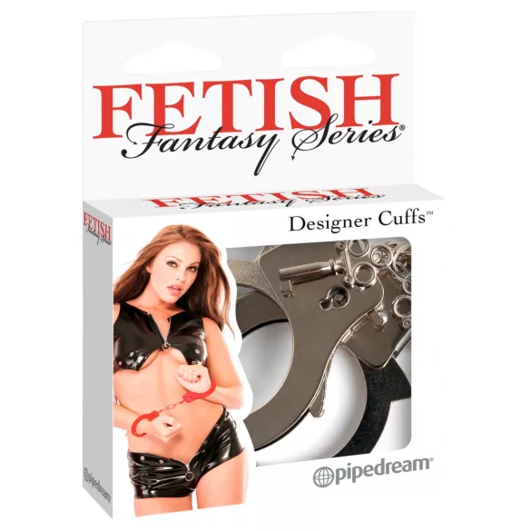 Fetish Fantasy - cătușe metalice de designer - argintiu