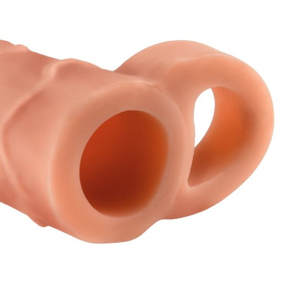X-TENSION Perfect 1 - prelungitor cu inel pentru testicule pentru penis (17,7cm) - natural