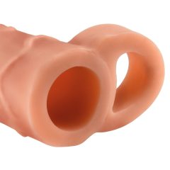   X-TENSION Perfect 2 - Prezervativ pentru penis cu inel testicular (19cm) - natural