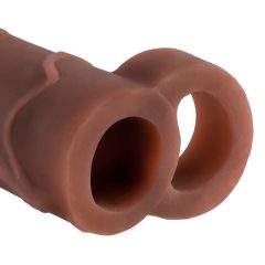   X-TENSION Perfect 2 - prelungitor de penis cu inel testicular (19cm) - natur inchis