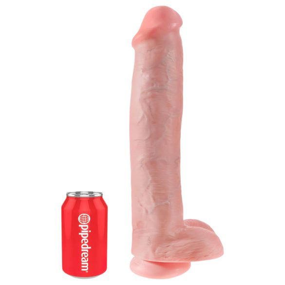 King Cock 15 - dildo cu ventuză și testicule (38cm) - natural