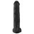 King Cock 15 - dildo cu ventuză și testicule - negru 38cm