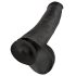 King Cock 15 - dildo ventuză cu testicule (38cm) - negru