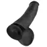 King Cock 15 - dildo cu ventuză și testicule - negru 38cm