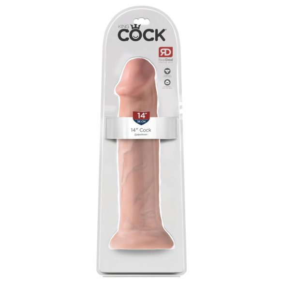 King Cock 14 - dildo mare ventuzat, natur, 36 cm