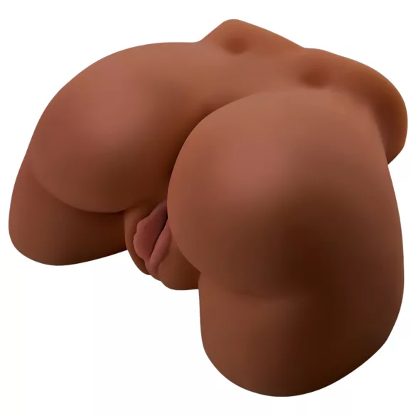 Pipedream Junk in Tha Trunk - torso masturbator vibrator pentru femei (nuanță naturală închisă)