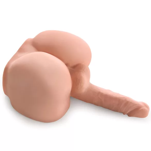 PDX Dirty Talk - popou realist torzo cu dildo - silicon, culoare naturală