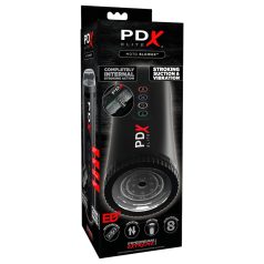   PDX Moto Blower - masturbator cu aspirație și vibrație (negru)