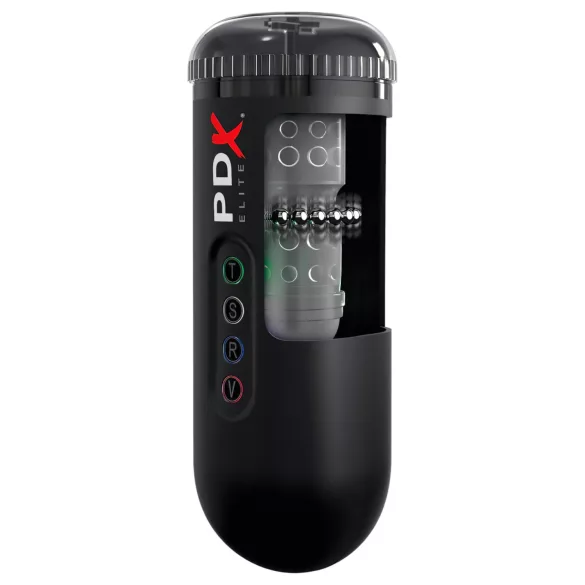 PDX Moto Blower - masturbator vibrator cu aspirație (negru)