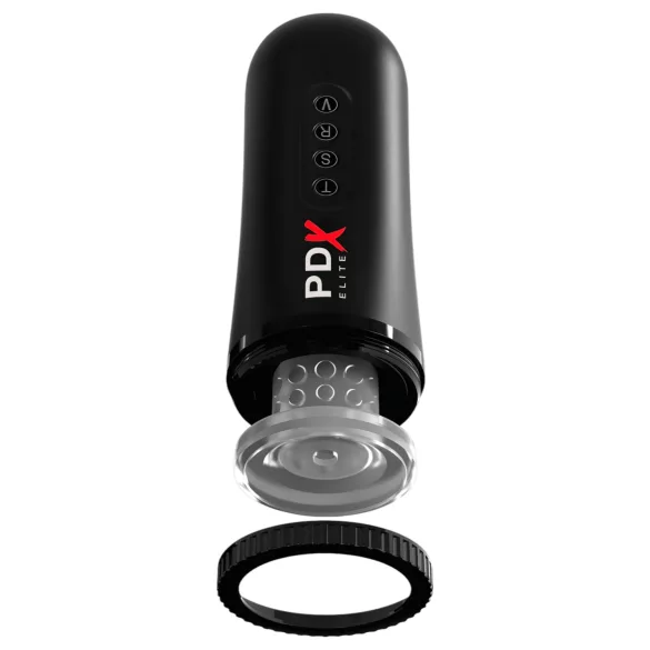 PDX Moto Blower - masturbator vibrator cu aspirație (negru)