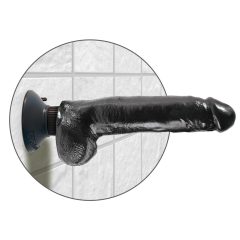 King Cock 9 - vibrator flexibil cu ventuză (26cm) - negru