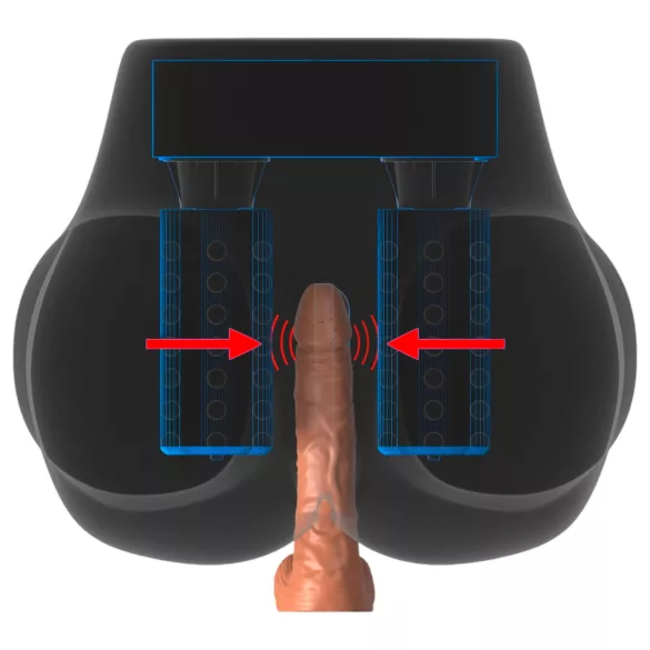 PDX Elite Milk Me Silly - masturbator tors vibrațional (natur)