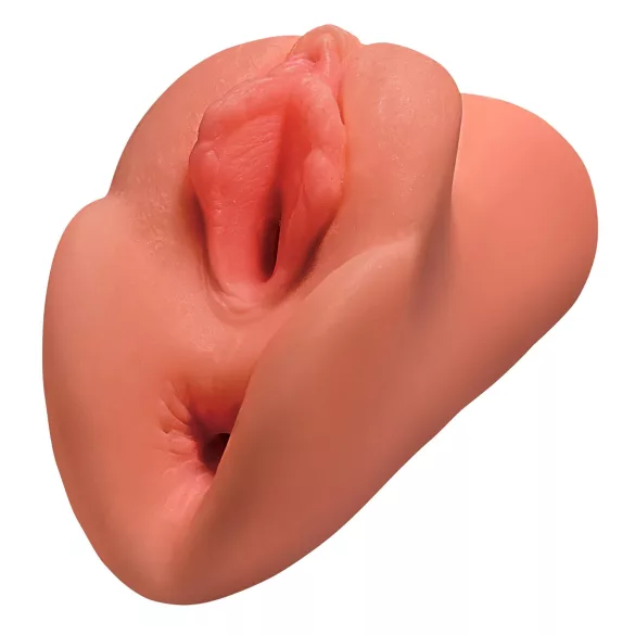 PDX - Masturbator dublu 2 în 1 realist - nuanță închisă