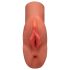 PDX Double Stroker - Masturbator 2în1 realist (nuanță naturală închisă)