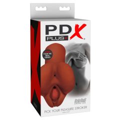   PDX Alege-ți Plăcerea Stroker - Masturbator hiperrealist 2in1 (maro)