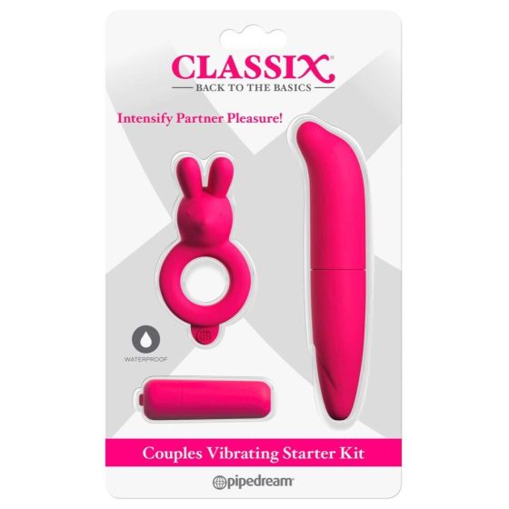 Classix - set vibrator impermeabil - 3 piese (roz)