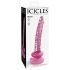 Icicles Nr. 86 - dildo din sticlă cu formă de penis (roz)
