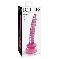 Icicles No. 86 - dildo din sticlă în formă de penis (roz)