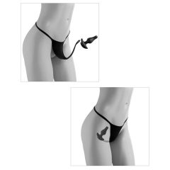 HOOKUP Plug - fund de dantelă cu dildo anal (negru)