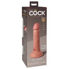   King Cock Elite 6 - dildo realist cu ventuză, (15cm) - natural