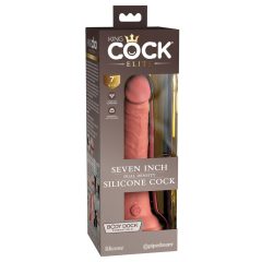   King Cock Elite 7- dildo realist cu ventuză (18cm) - natural