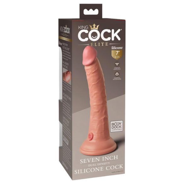 King Cock Elite - dildo realist cu ventuză - 18 cm - culoare naturală