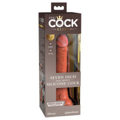   King Cock Elite 7 - dildo realist cu ventuză (18 cm) - culoare naturală închisă