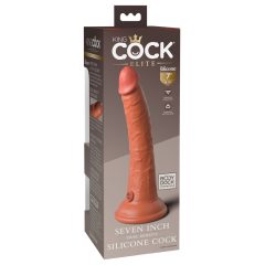   King Cock Elite 7 - dildo realist cu ventuză (18 cm) - culoare naturală închisă