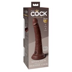 King Cock Elite 7 - dildo realistic cu ventuza (18cm) - maro