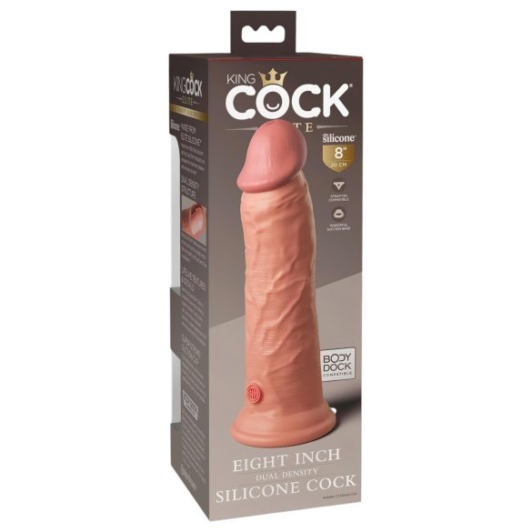 King Cock Elite 8 - dildo realist cu ventuză - 20 cm - culoare natur