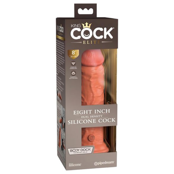 King Cock Elite 8 - dildo cu ventuză (20cm) - natur închis