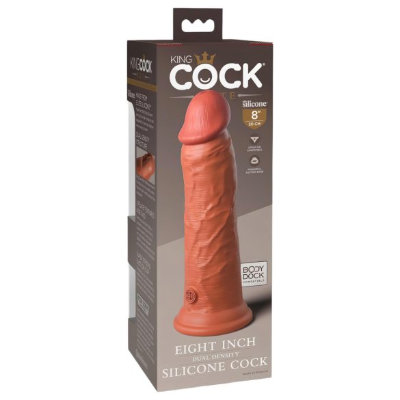 King Cock Elite 8 - dildo ventuzat (20cm) - natural închis