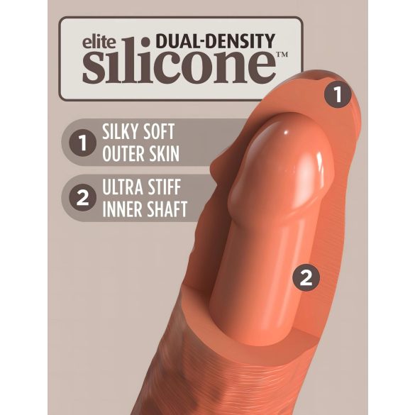 King Cock Elite 8 - dildo ventuzat (20cm) - natural închis