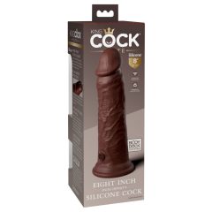 King Cock Elite 8 - dildo cu ventuza, realist (20cm) - maro