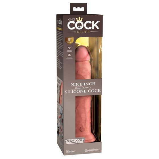 King Cock Elite 9 - dildo realist cu ventuză (23cm) - natural