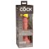 King Cock Elite 6 - vibrator cu ventuză (15cm) - natur