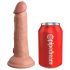 King Cock Elite 6 - vibrator cu ventuză (15cm) - natur