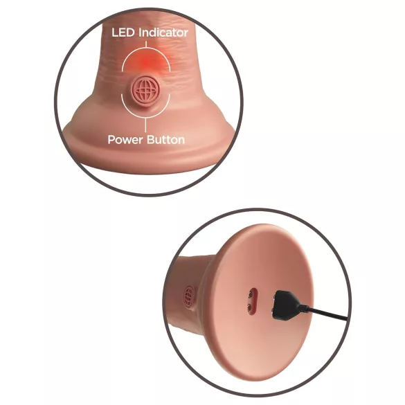 King Cock Elite 6 - vibrator cu ventuză (15 cm) - natur