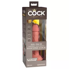   King Cock Elite 6 - vibrator realist 15cm - culoare naturală închisă