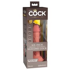   King Cock Elite 6 - vibrator realist cu ventuză, 15cm (natură întunecată)