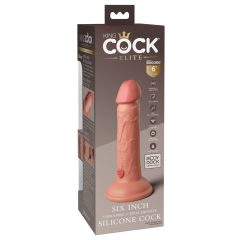   King Cock Elite 6 - vibrator realist cu ventuză, 15cm (natură întunecată)