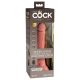 King Cock Elite 7 - vibrator radio cu ventuză 18 cm - natural