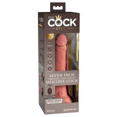   King Cock Elite 7 - vibrator realist cu ventuză, cu telecomandă 18cm - natural